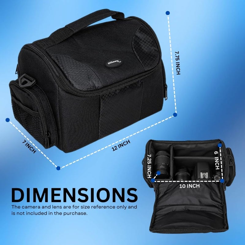 Ultimaxx Large SLR/DSLR Camera Deluxe Padded Gadget Bag/Carrying Case with Shoulder Strap for Sony,Nikon, Canon, Olympus, Pentax, Panasonic, Samsung & Many More Cameras & Camcorders - Image 2